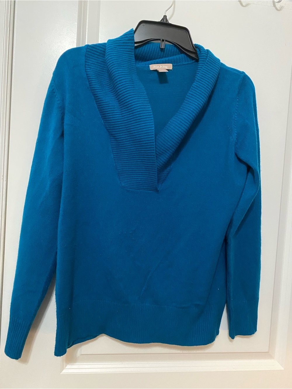 White Stag Teal Shawl-Collar Sweater